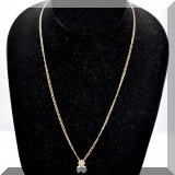 J052. 14K gold chain with flower slide and moonstones . - $195
